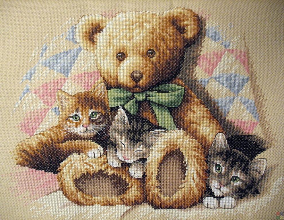 Мишки коричневые вышивка Мишки коричневые вышивка